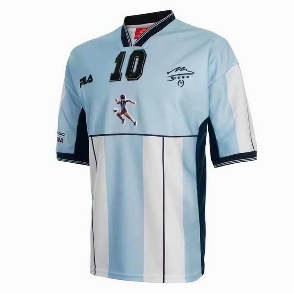 Camiseta Argentina NO.10 Maradona Replica Primera Ropa Retro 2001 Azul